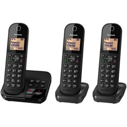 Panasonic KX-TGC423EB Digital Cordless Telephone with 1.6 Backlit LCD Screen, Nuisance Call Blocker & Answering Machine, Trio DECT